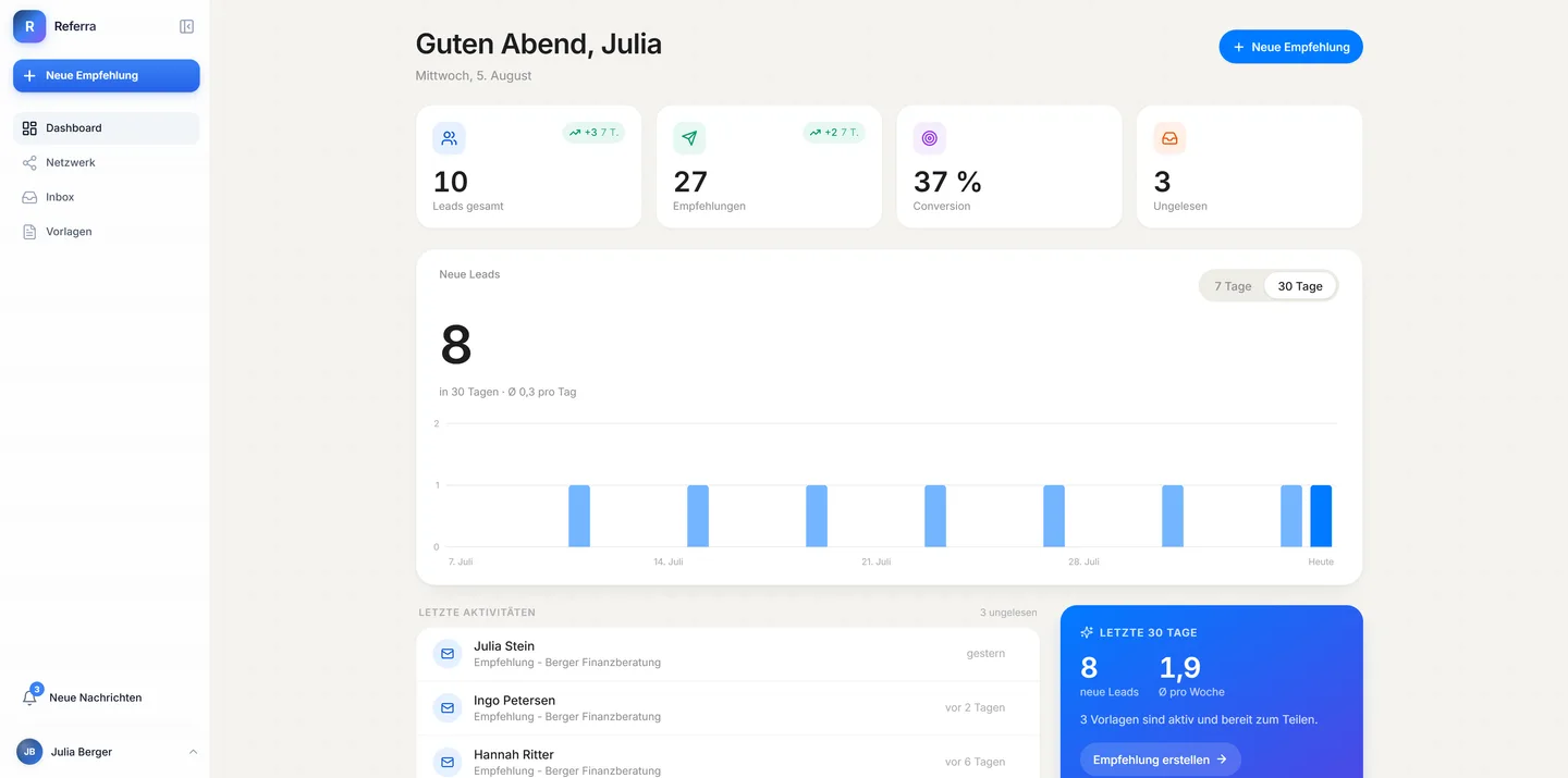 Referra app screenshot